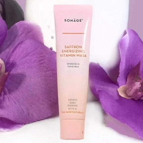 Sonage Saffron Energizing Vitamin Mask Full Size w CoQ10 + FREE BRUSH 50ml *NEW - Picture 2 of 15
